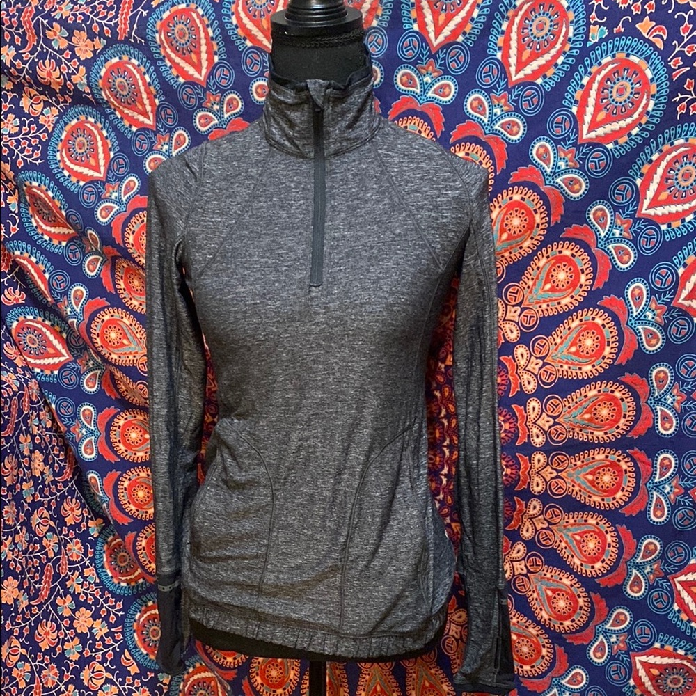 LULULEMON GRAY 1/4 ZIP REFLECTIVE LONG SLEEVE SHIRT🌹